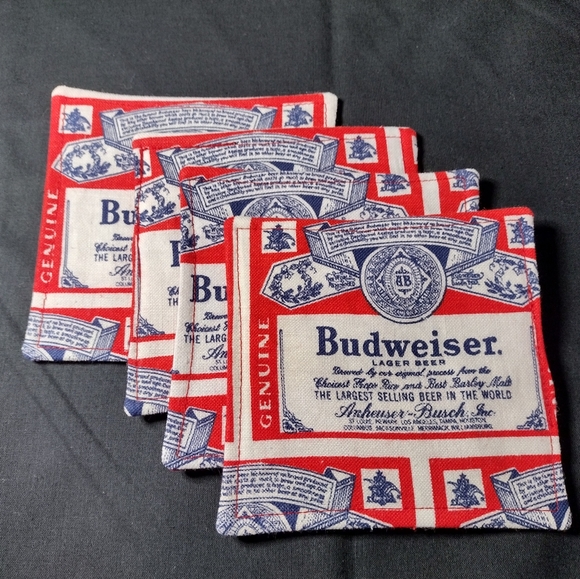 That's Sew Sara Other - Handmade Budweiser Fabric Coasters